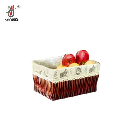 4pcs/set Cheap Handmade Willow Rattan Basket, Home Organize Storage Wicker Rattan Basket with Liner