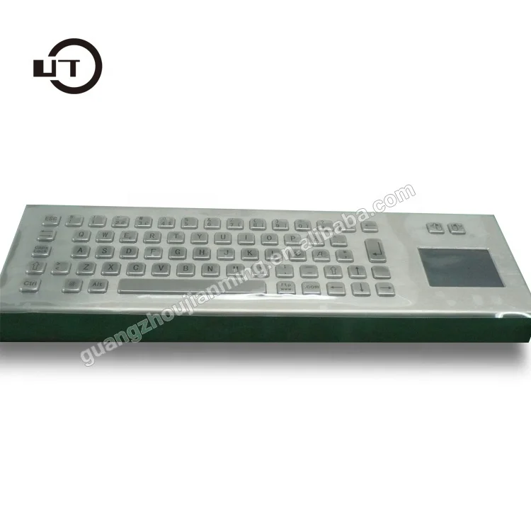 Metal Vandal Resistance Backlit Kiosk Keyboard Waterproof and Dustproof Stainless Steel with Touchpad and Trackball Metal Keybo