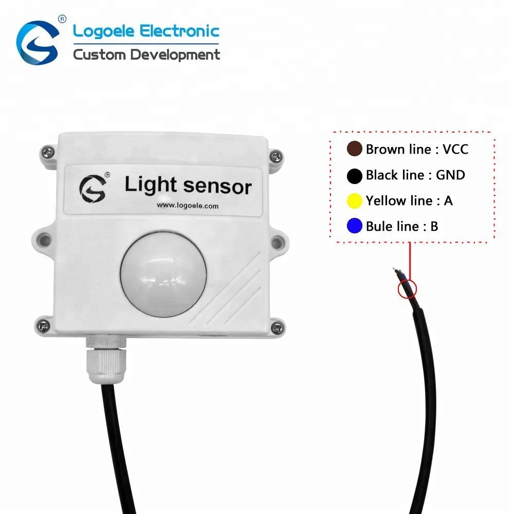 Digital Modbus RS485 illuminance detector illumination ambient light sensor for greenhouses agriculture urban lighting