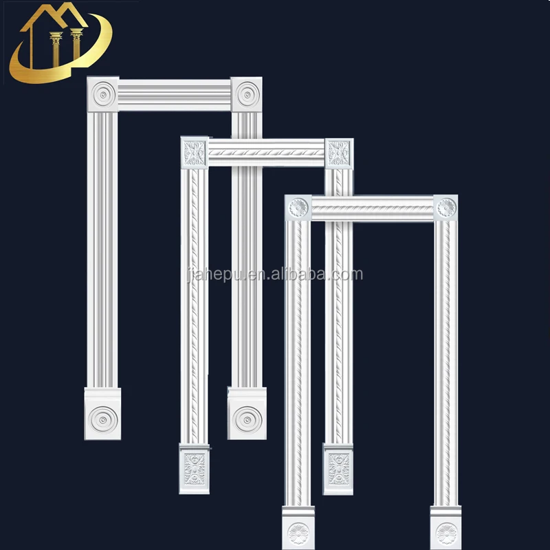 
plain and fluted design Decorative PU interior door frame moulding, exterior window trim molding whosale 