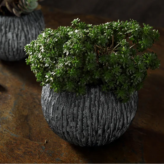 Round creative cement pot