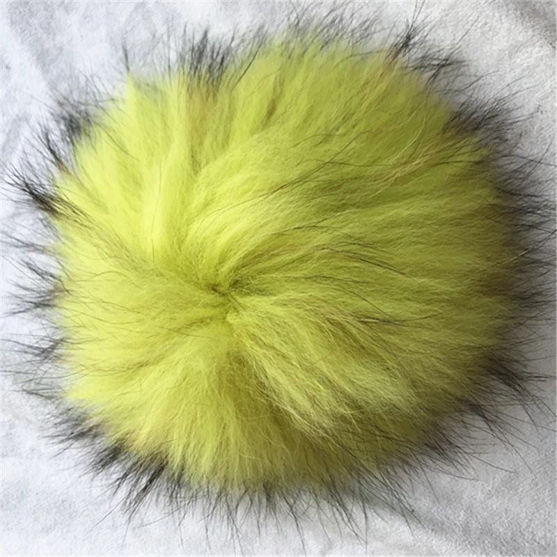 Wholesale Pom Pom For Beanie Hats, Snap On fluffy fox fur Pompom, Detachable raccoon Fur Ball
