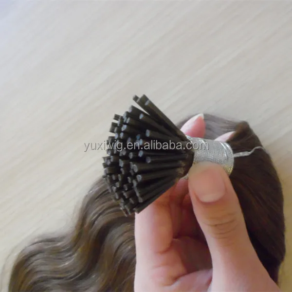 Manufacture wholesale i tip human remy hair extensions body wave pre-bonded stick hair