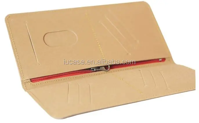 Casepert Slim Bifold Washable Kraft Paper Purse with Zipper Coin Pocket Washable Kraft Paper Wallet