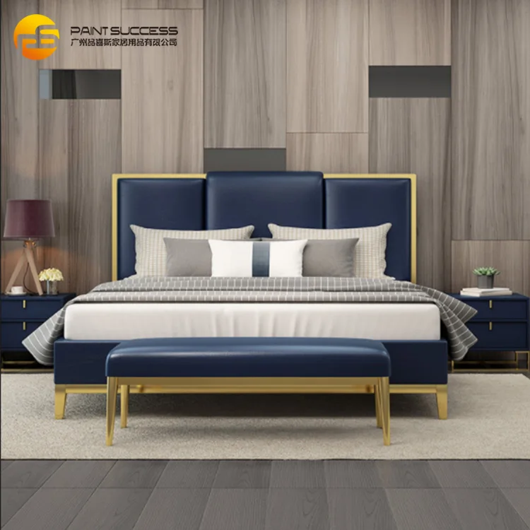 Custom Modern double bed design room furniture baby bed queen size bed