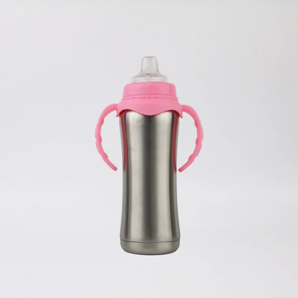 
Leakproof stainless steel sippy cup insulated baby feeding milk bottle warmer with nipple 