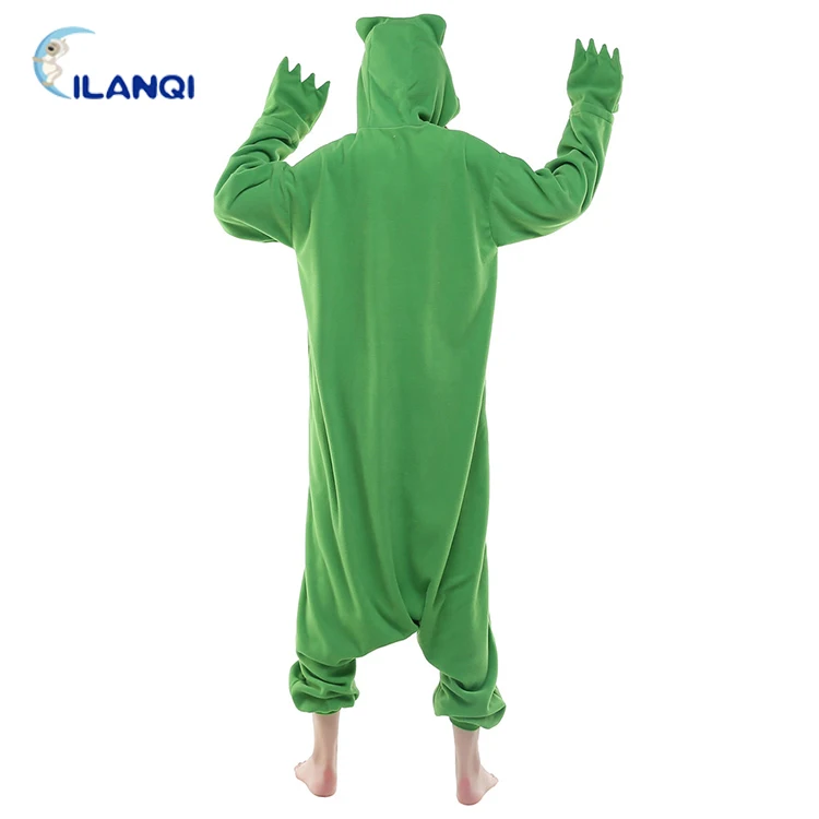 Manufacturer onesie flannel fleece polyester frog animal pajamas for adults