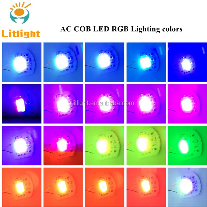 High Power Driver on Board 30watt Red Blue Green Driverless 200V-240V AC 220V 230V cob led chip 30W RGB driver-less free solder