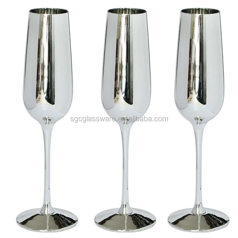 SXGC metallic silver champagne flute