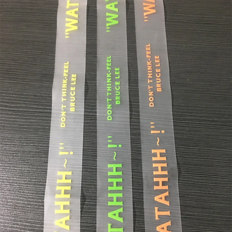Custom printed logo Eco-friendly Transparent Elastic TPU Tape Strap