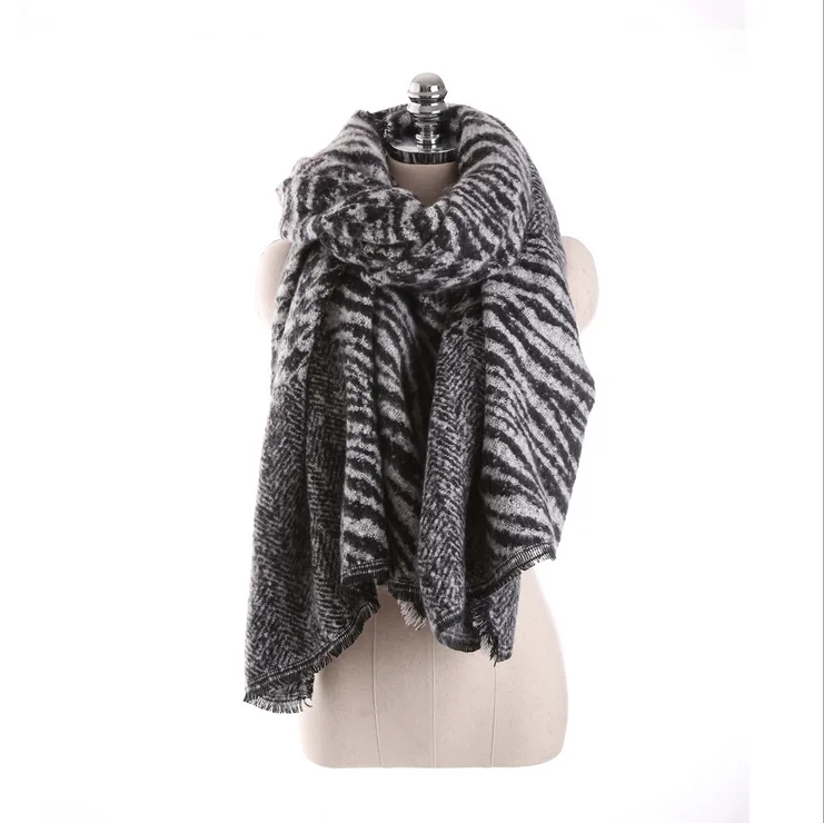 Lady Womens Mens Winter Blanket Cozy Pashmina Jacquard Houndstooth Scarf