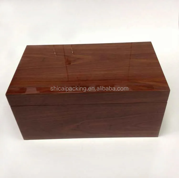 Chinese Suppliers Piano Finishing Big Walnut Wooden Wine Package Box for Single Bottle
