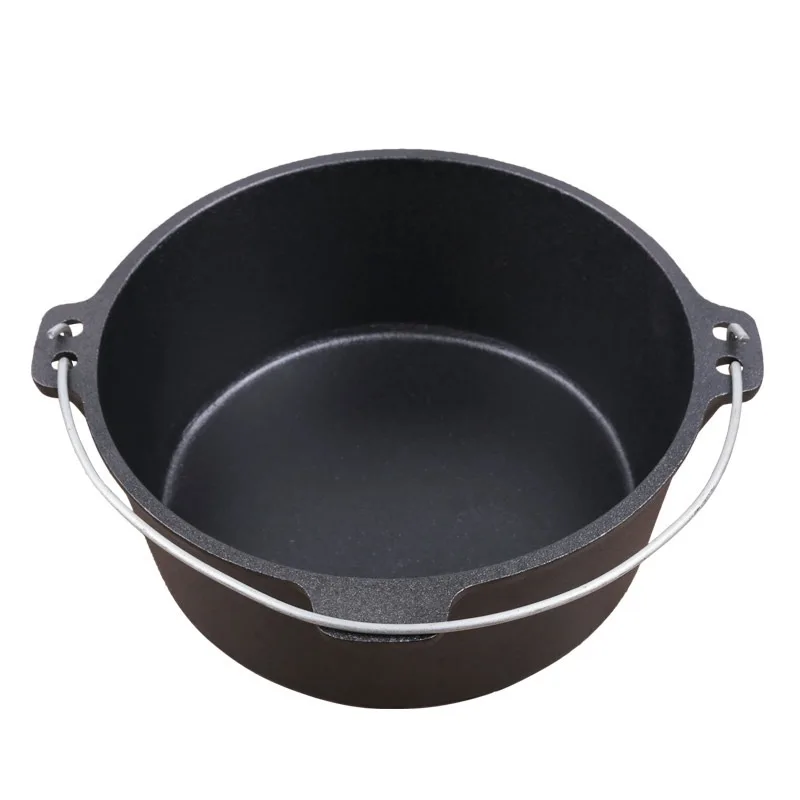 
Outdoors equipment stock pot camping use kitchen hanging cast iron dutch oven 