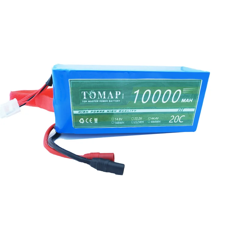 Hot selling 20C 4S 14.8V 10000mah RC lipo battery pack for airplane rc helicopter
