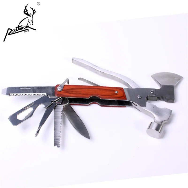 RO-22 ROUTMAN Stainless Steel Claw Hammer Multi Tool Mini Multi-function Camping Hammer With Nail Drawer