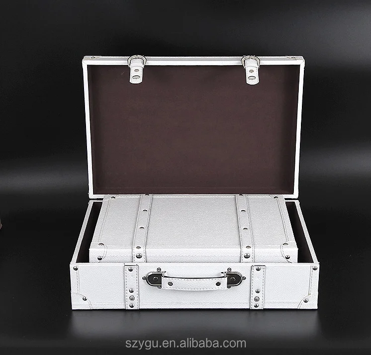 High Grade 2 in 1 Set Leather Luggage Retro Travel Suitcase