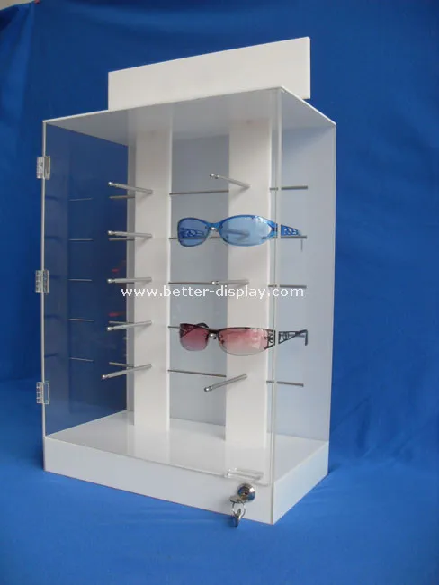 Custom clear acrylic eyeglass display cabinet