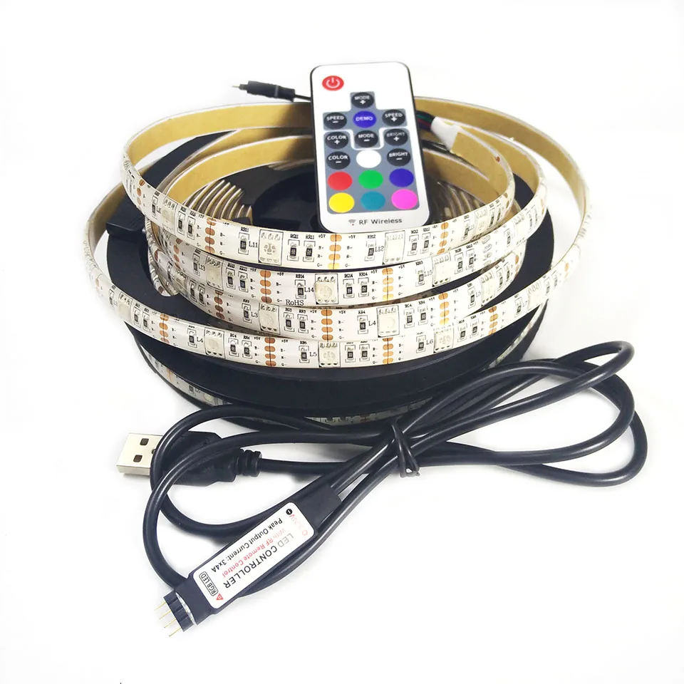 RGB Led Strip Light 5V USB powered led strip lights SMD 5050 30LED waterproof IP65 for advertising decorative TV backlight
