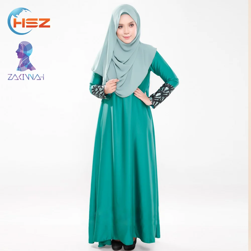 
Zakiyyah A024 Chromatic Clothing Abaya Wholesale Plus Size Saudi Dress Most Popular Long Sleeve One-piece Dress 