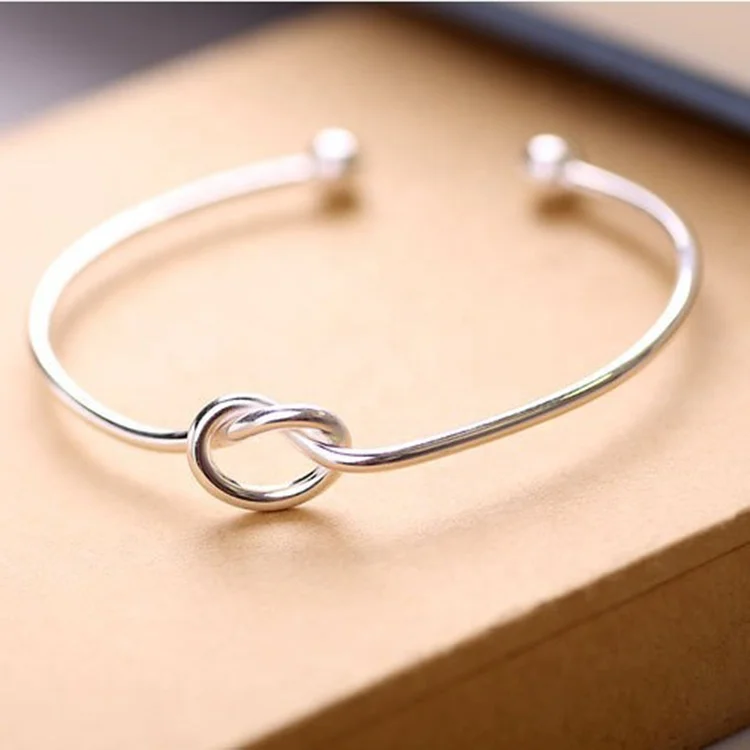 Fashion Cuff Bangles Jewelry Women Knot Bangle Silver 925