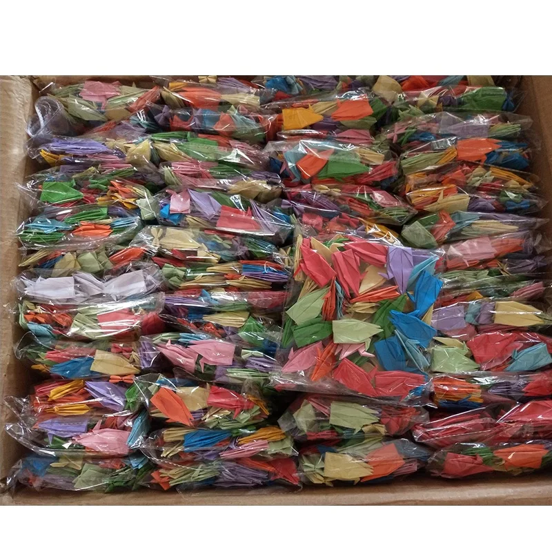 Factory 100pcs/bag Folded Paper Origami Birds for Birthday Wedding Baby Shower Party Decoration