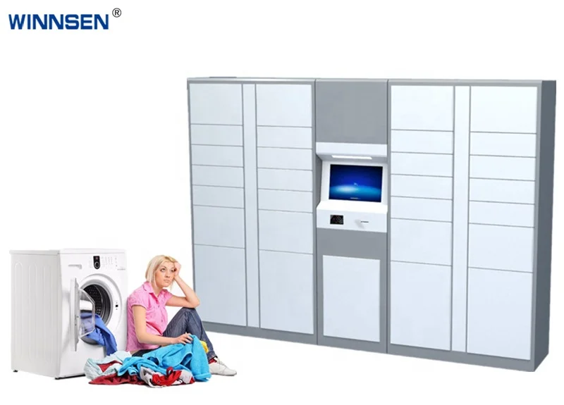 Popular sale self-help laundry locker dry cleaning online order management with remote door control and SMS function