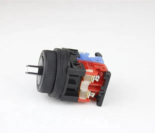 Diameter 30mm Electric 2 or 3 Position Selector Push Button Switch Flat Round Head Momentary Rotary