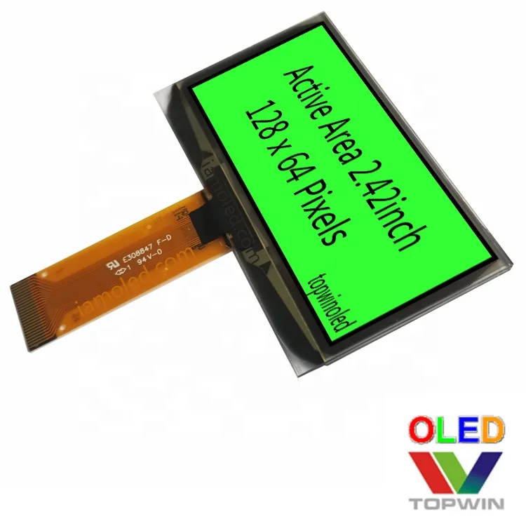 2.42' 2.42inch 2.42 inch parallel/4-wire SPI/I2C interface yellow 24 pin oled display UG-2864ASYPG01 ssd1309 driving 2.4' inch