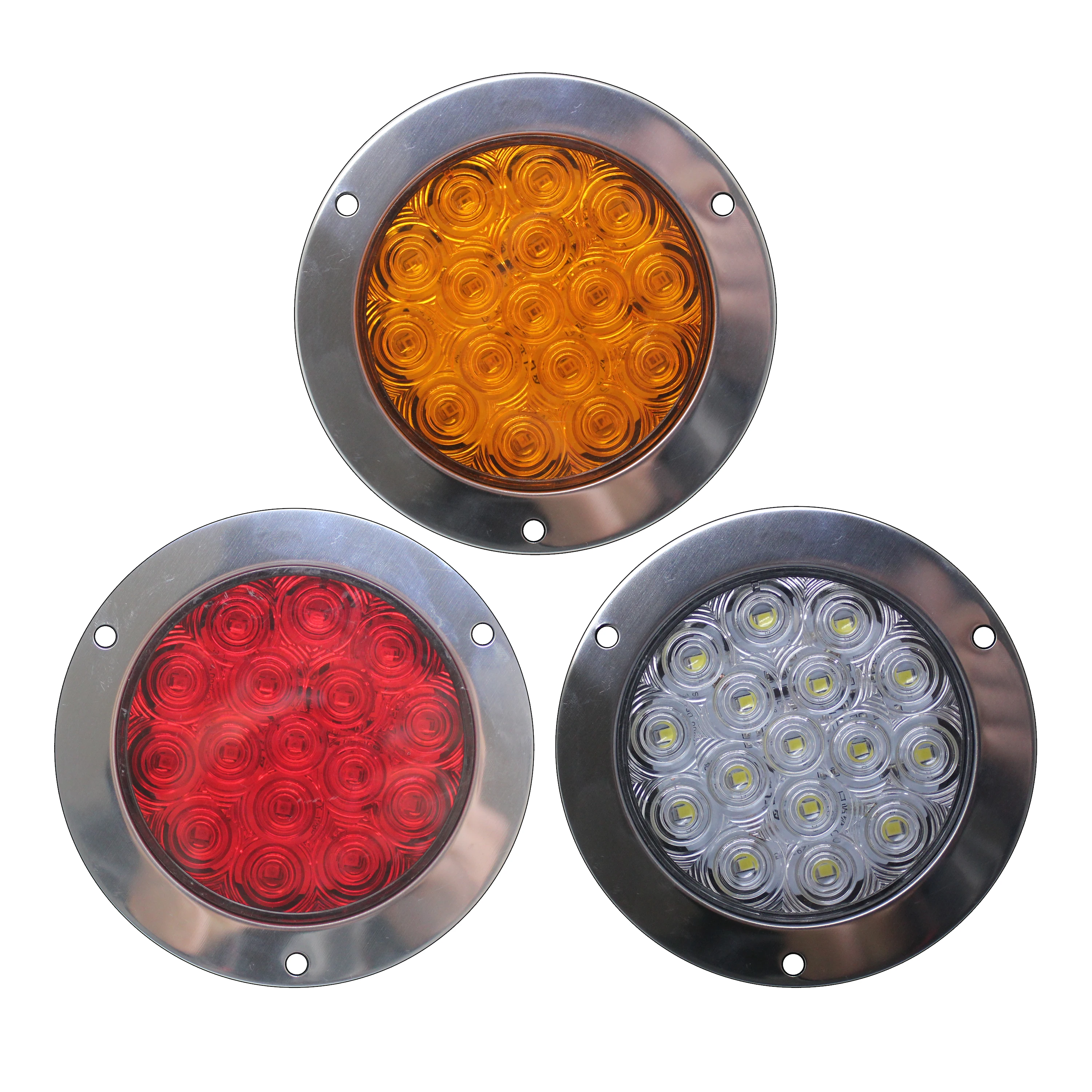 Светодиодные задние фонари 12 В, 24 В, 10-30 в, 4 дюйма, круглые стоп-сигналы поворота для грузовика, прицепа