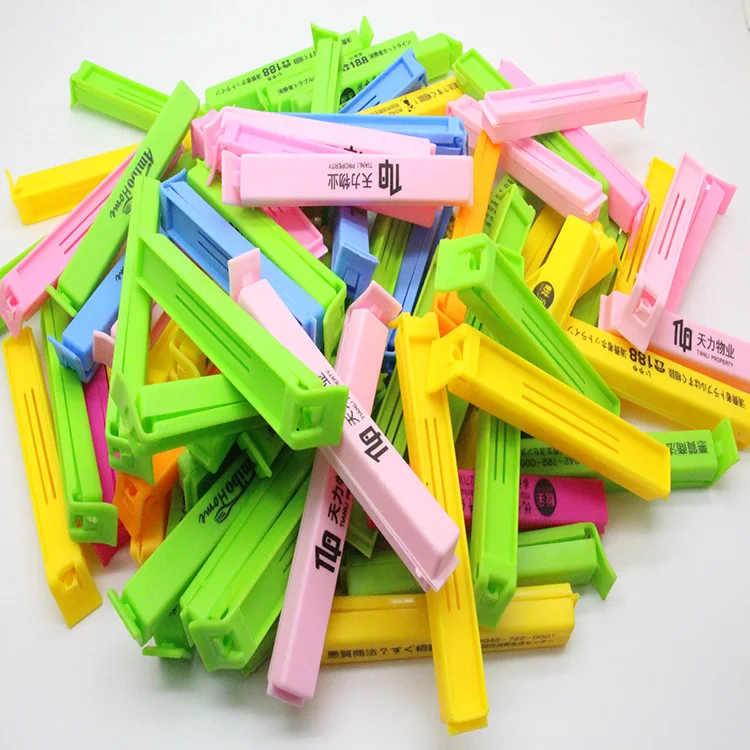 Портативный Новый Кухонный зажим для хранения закусок с логотипом на заказ, герметичные зажимы для пакетов, зажим, пластиковый инструмент