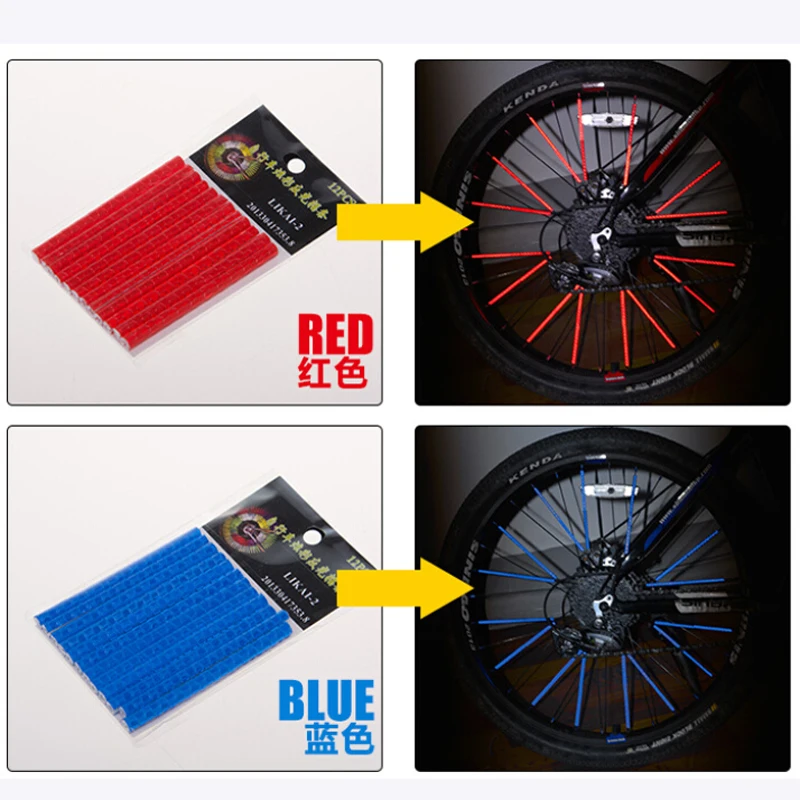 2018 new arrival Bicycle spokes fluorescence light reflective tube clip bike wheel rim cycling warning accessories