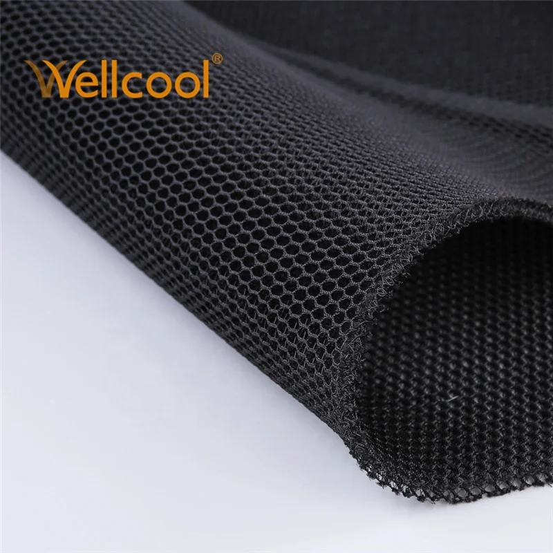 Wholesale 6mm thickness honeycomb mesh black 3d air spacer mesh fabric for tactical armor vest bag application