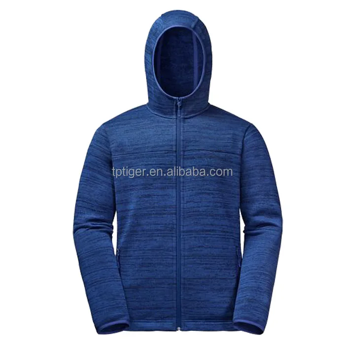 New Arrival Nave Melange Hooded Knitted Fleece Jacket for Men