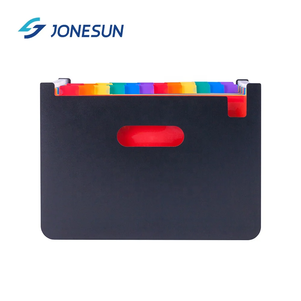 wholesale high quality A4 pp plastic 24 pockets classification folder organizer expanding file with handle