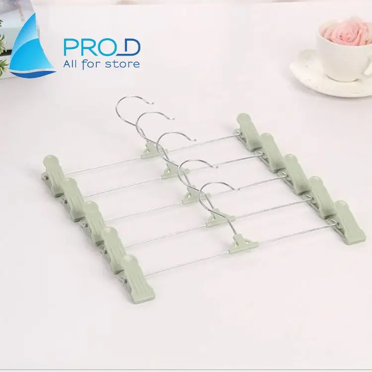 Wholesale retractable plastic multi-purpose clothes hanger trouser clip