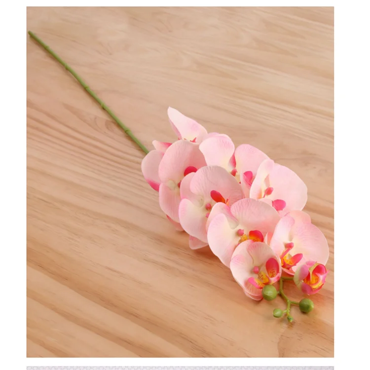 Оптовая продажа 9 головок орхидеи фаленопсиса настоящие на ощупь шелковые цветы искусственные фаленопсисы