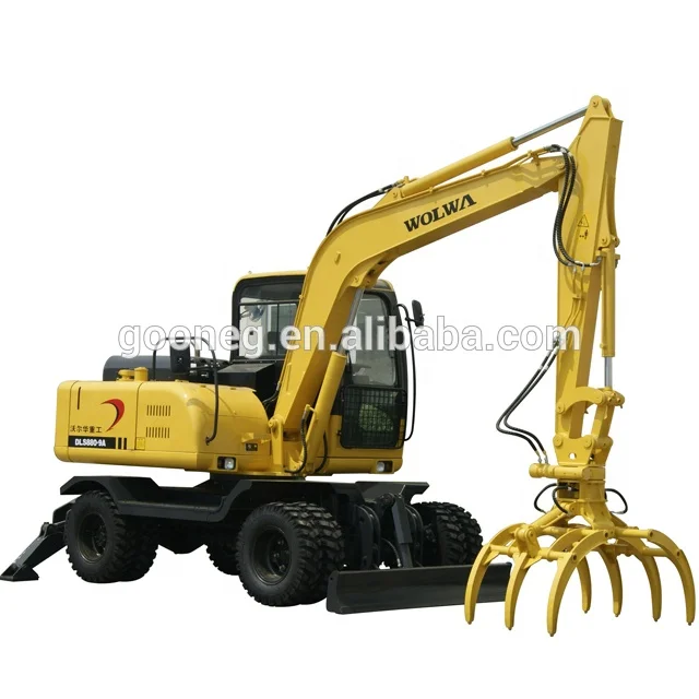 China DLS880-9AG Wheel Hydraulic Sugar Cane Loader Mini Wheel Excavator Loader For Sale
