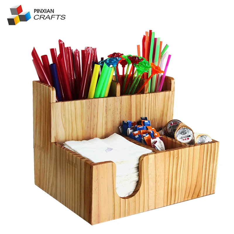 tea shop disposable paper cup organizer tea bag coffee condiments holder