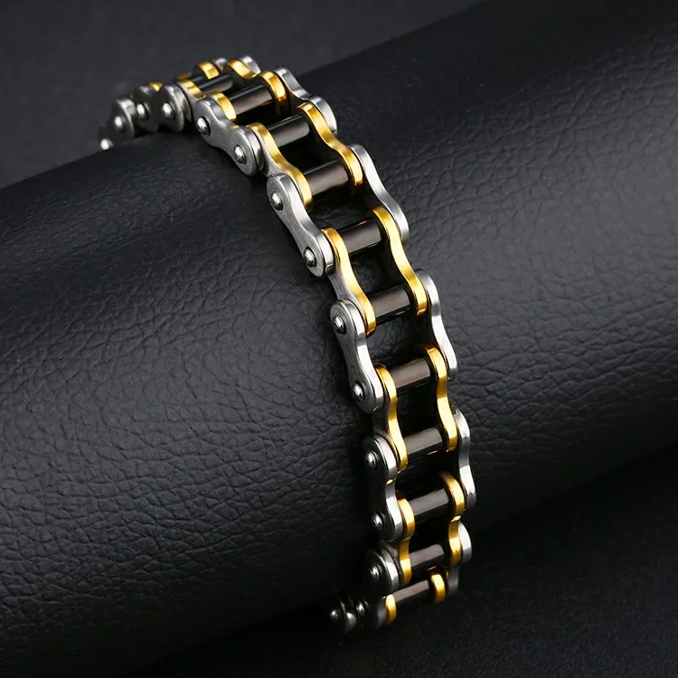 Marlary Multi-Color Punk Jewelry Biker Chain Bracelet Motorcycle Chain Steel Men Bracelet Store Biker Bracelet Store