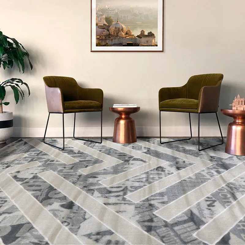 Turkey Imports Italian Simple Nordic Noble Glacier Grey Carpet