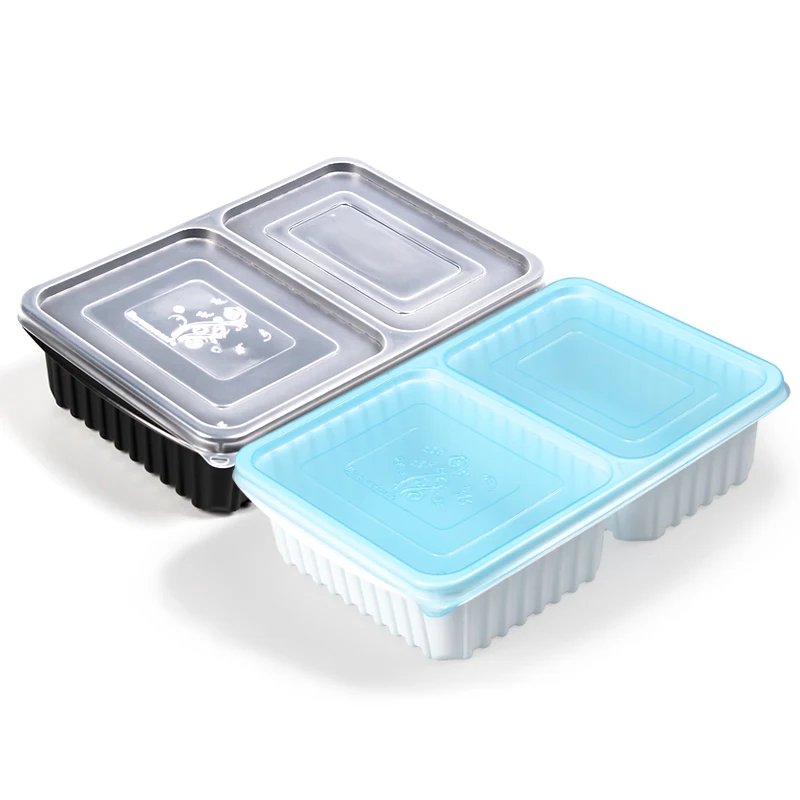 eco friendly 2 compartment microwave food containers disposable backing box plastic food case