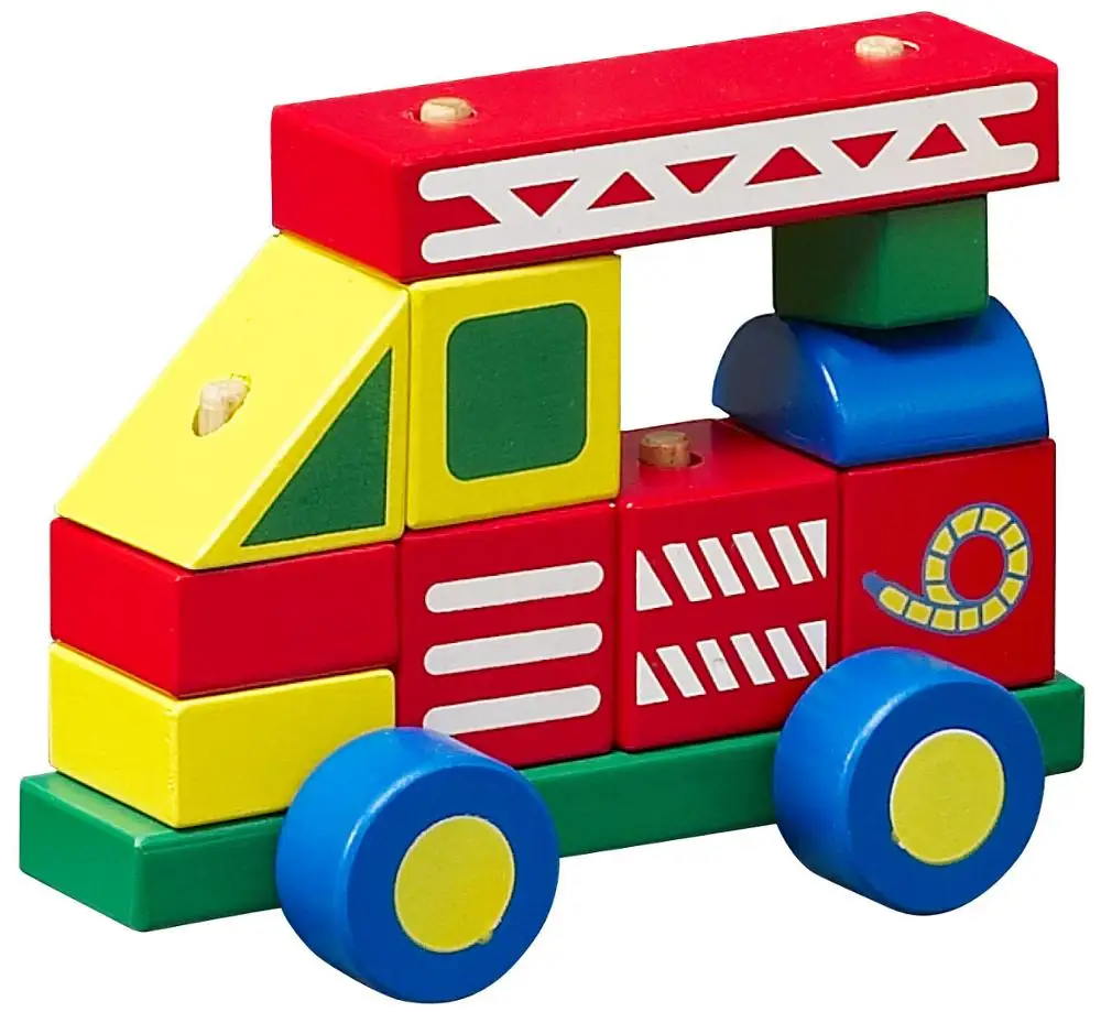 2021 wooden building block car toys can be change airplane for kids playing educational toys WBC15