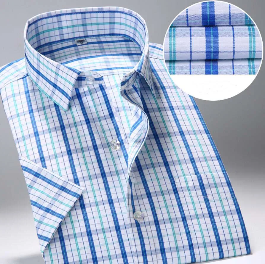 Wholesale High Quality Short Sleeve Checks Casual Shirts For Men