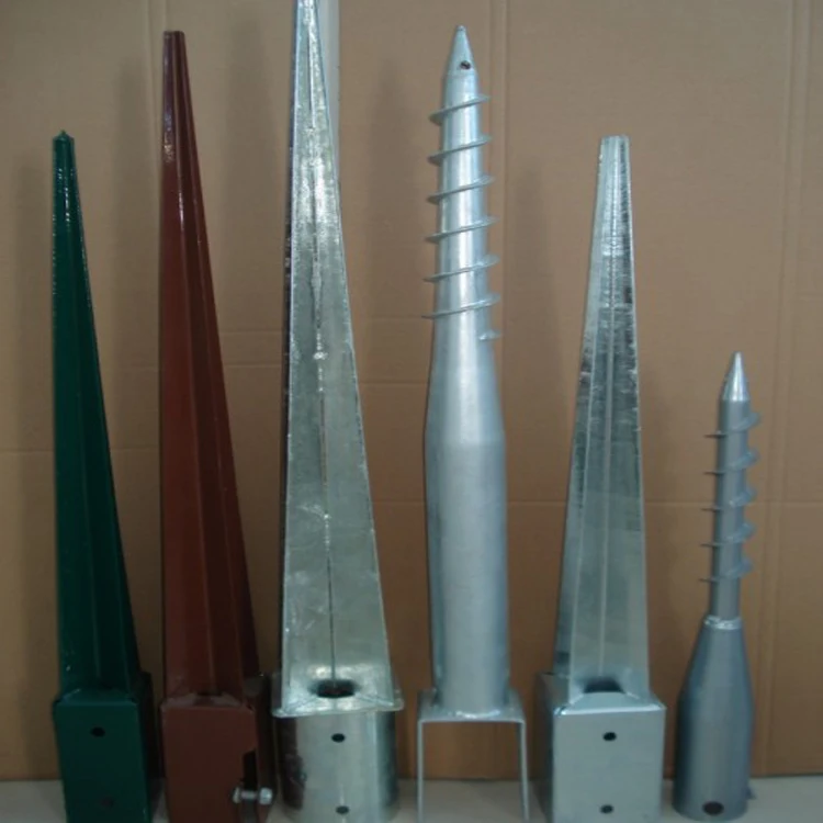 Outdoor Steel Fence Post Spike Ground Screw Anchor