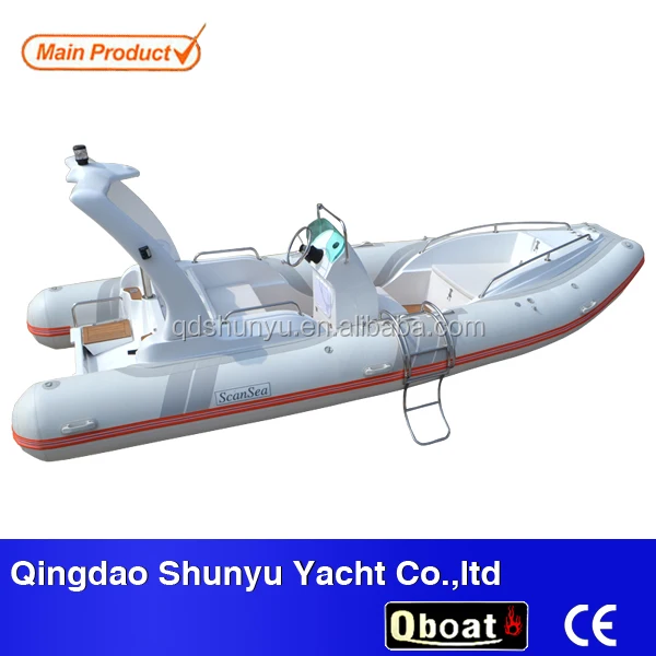 CE ORCA Hypalon 5.8m 9 Passengers Deep V-fiberglass Hull Rigid Inflatable Boat With Double Fiberglass Deck