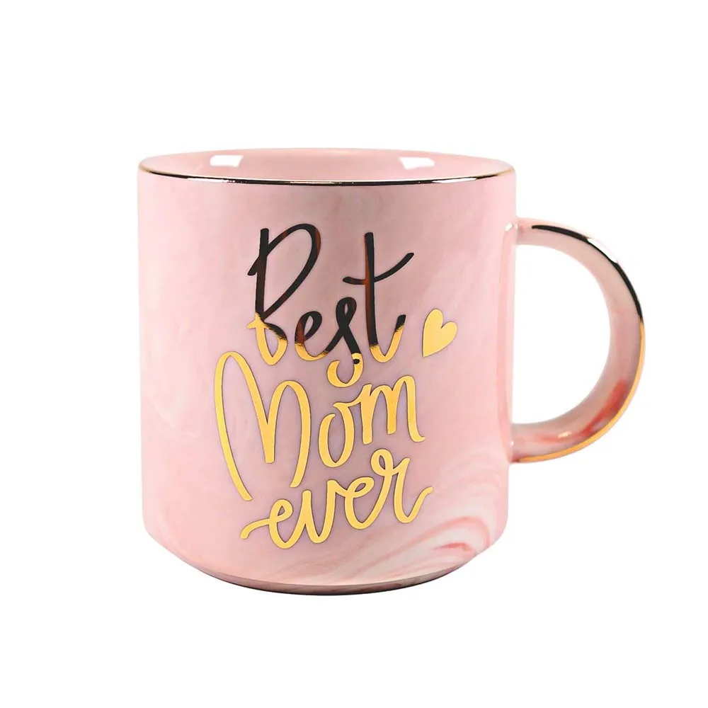 Pink Marble Ceramic Coffee Mug For Mother Day Birthday Gifts