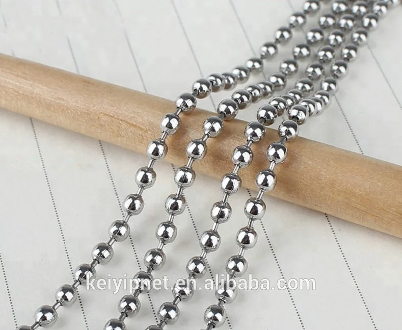 1000 feet 2.4mm silver ball chain with 500 FREE connectors