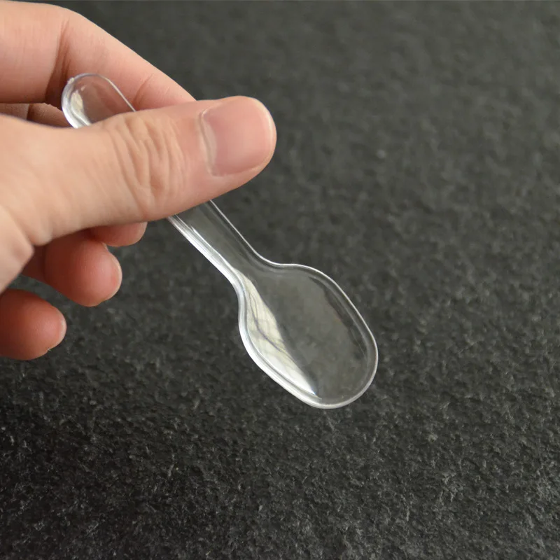 8.5cm Small clear tasting spoon mini ice cream scoop PS