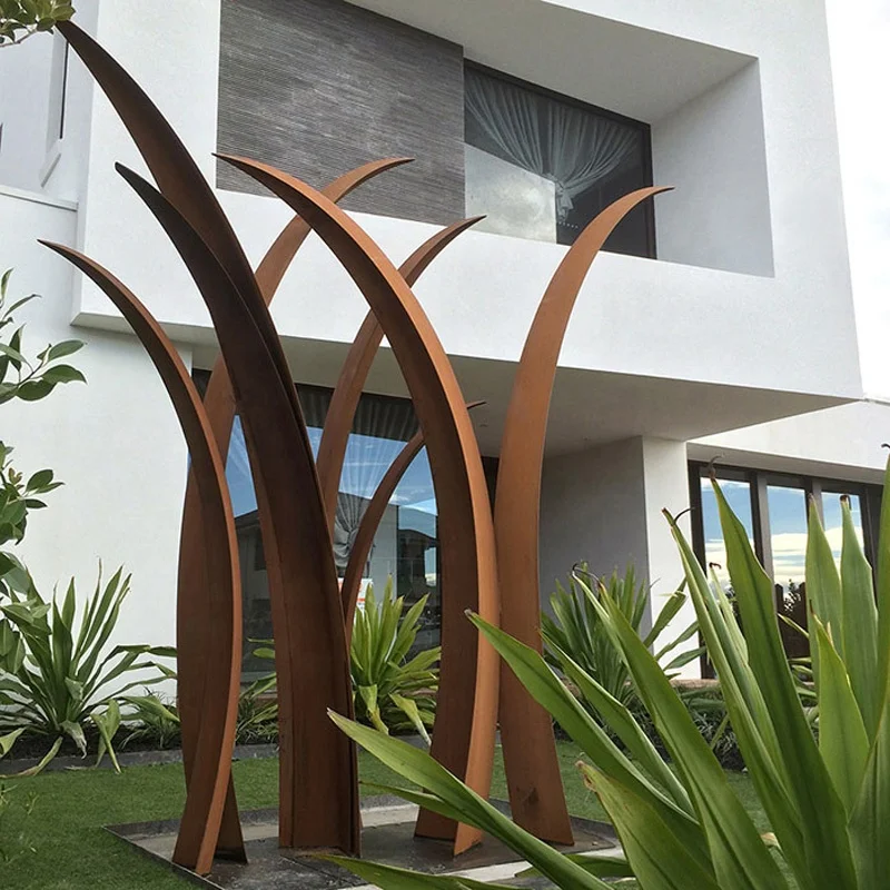 Reed Design Garden Corten Steel Residential Landscape Sculpture