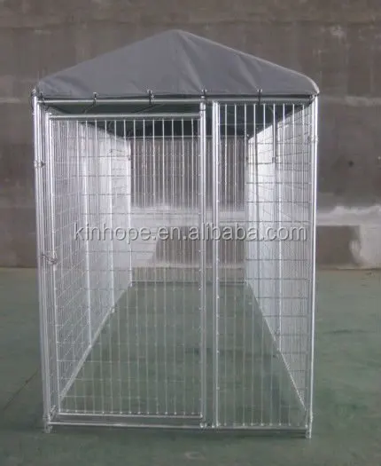 Galvanized Metal Clamp Connected Dog Kennel, Powder Coated Dog House With Round Frame Pipe